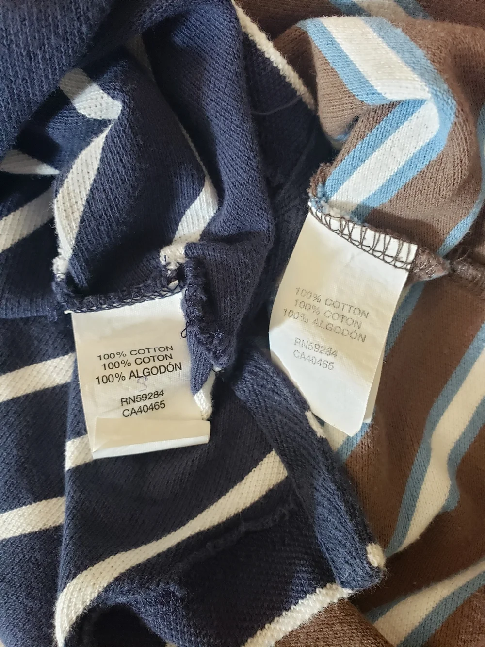 The Children's Place Striped Polo Duo-Navy, Brown, White & Lt. Blue - L(10/12)